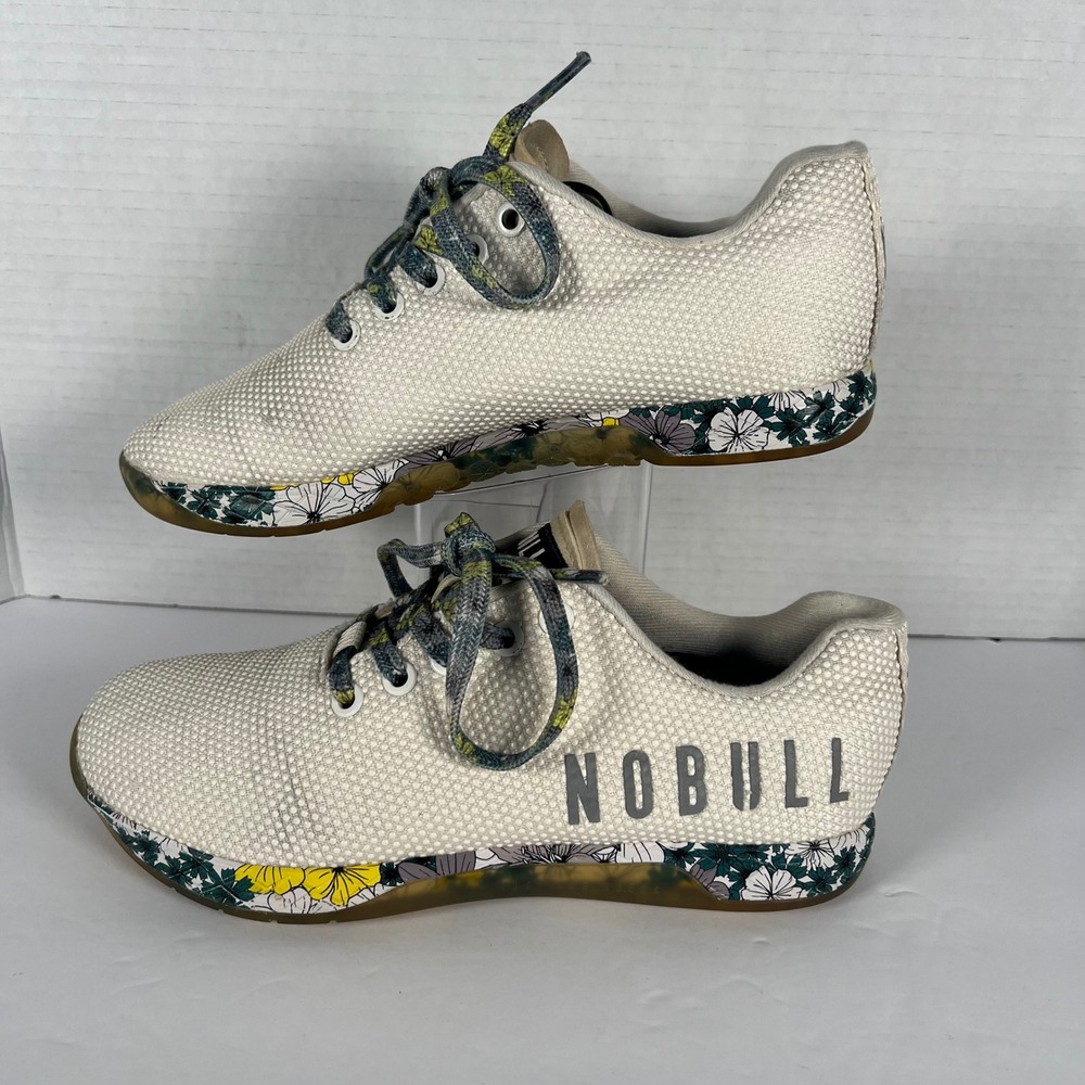 NOBULL SuperFabric Trainer Floral White Low Top Cross Training Womens 7 M 5.5
